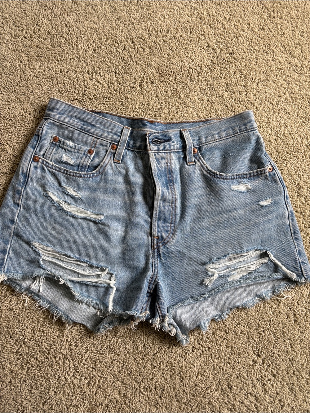 Levi Light Wash Distressed Denim Shorts - Women's size 29